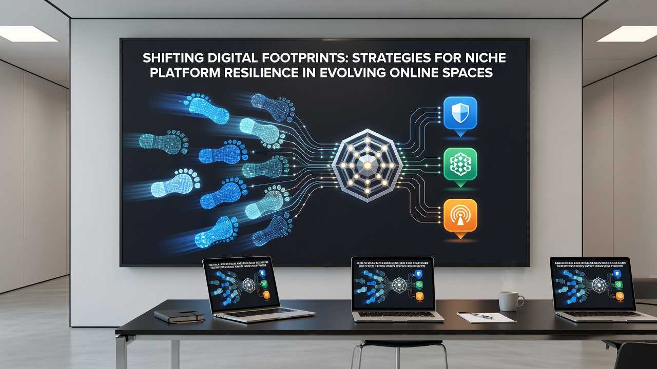 Illustration of resilient niche platform architecture showing backup systems, user data pathways, and multi-region connectivity